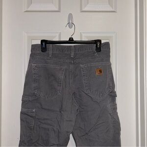 Carhartt gray cargo carpenter pants, loose fit, size 32